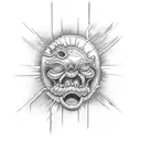 sunshine through rainy thundery clouds tattoo design idea