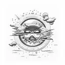 sunshine through rainy thundery clouds tattoo design idea