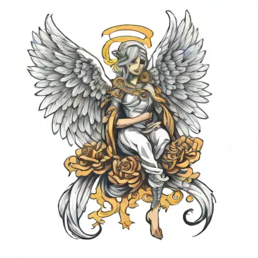 seraphim angel tattoo design idea