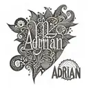 adrian name tattoo design idea