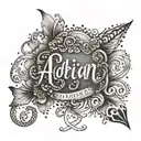 adrian name tattoo tattoo design idea