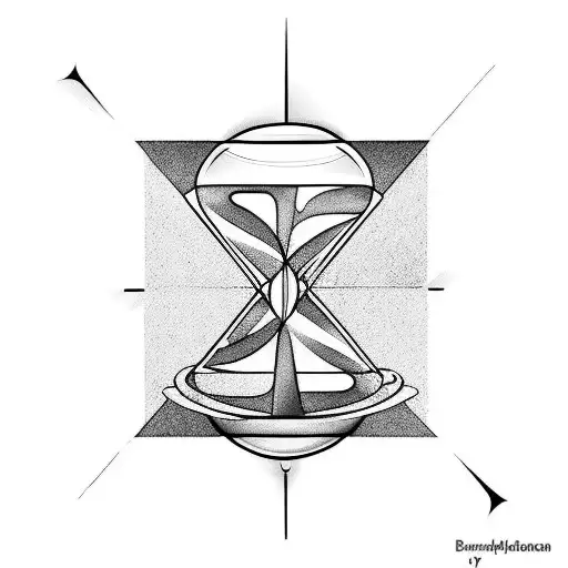 Time running out hourglass tattoo design idea