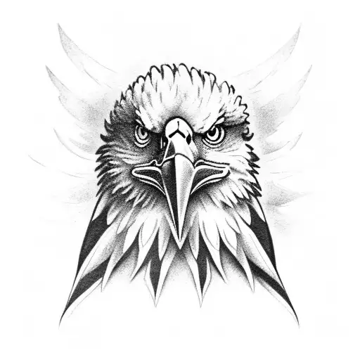 Eagle on neck with wings tattoo design idea