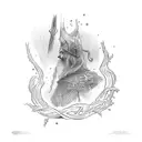 lord of the rings sword wrapped in vine tattoo design idea