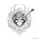 lord of the rings sword wrapped in vine tattoo design idea