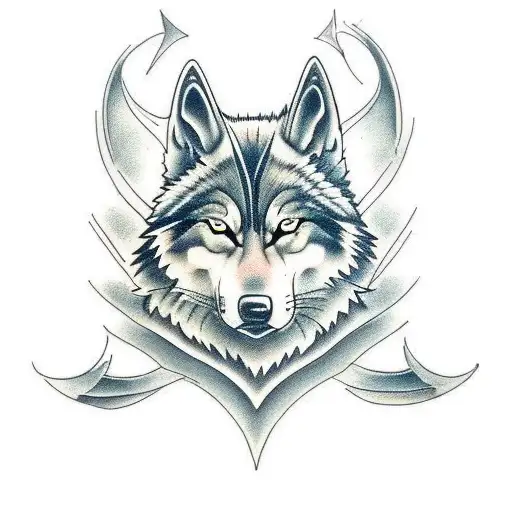 Norse wolf tattoo design idea