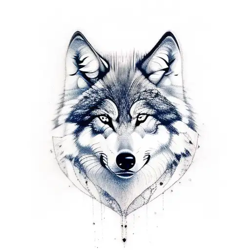 Norse wolf tattoo design idea