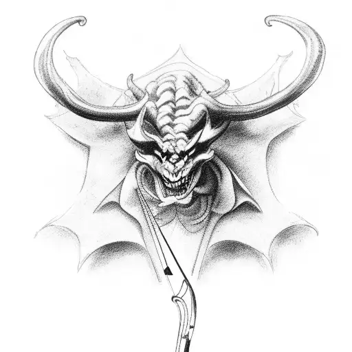 devil playing the fiddle tattoo design idea