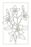  lignum vitae flowers dainty fine line tattoo design idea