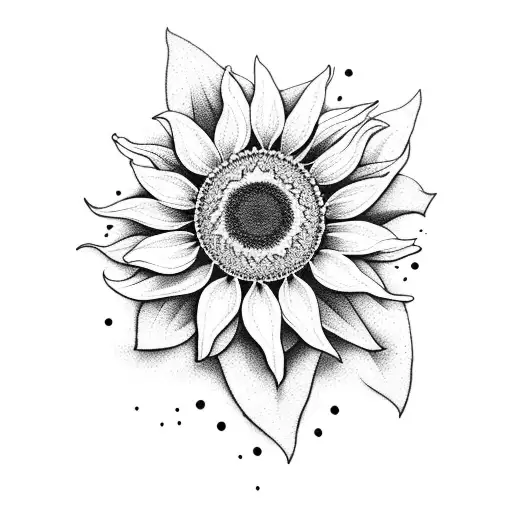 sunflower and jasmine flowers tattoo design idea