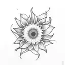 sunflower and jasmine flowers tattoo design idea