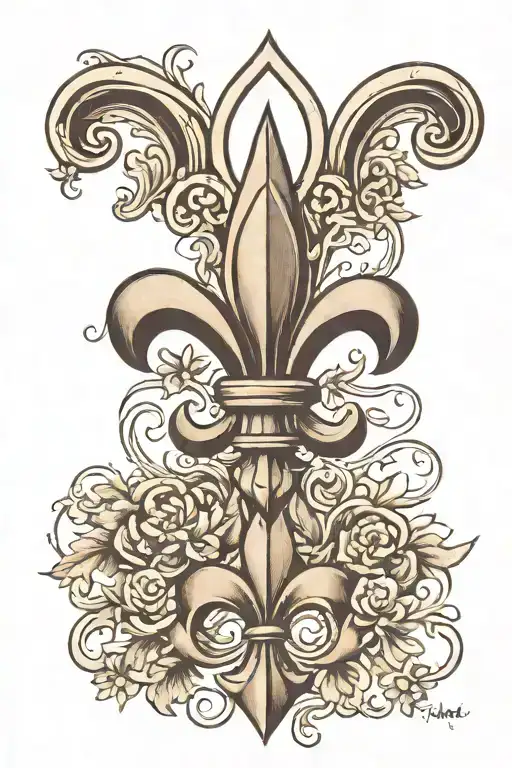 italy + fleur de lis symbol incorporated tattoo design idea