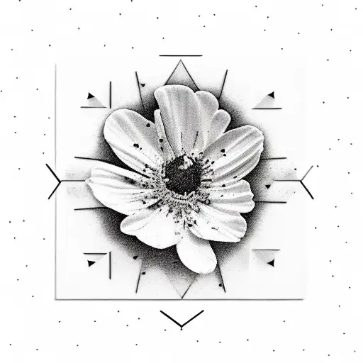 collage of July and March birth flowers, mixed with Yosemite mountains tattoo design idea