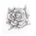 collage of July and March birth flowers, mixed with Yosemite mountains tattoo design idea