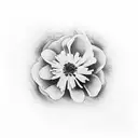 collage of July and March birth flowers, mixed with Yosemite mountains tattoo design idea