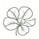 basil leaf clover inside tattoo design idea