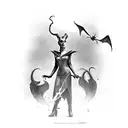 maleficent protecting a younger version of herself tattoo design idea