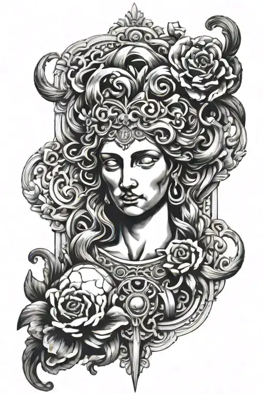 greek mythology and physiological tattoo design idea