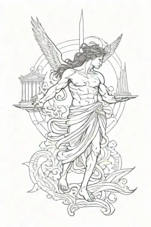 greek mythology and physiological tattoo design idea