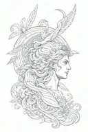 greek mythology and physiological tattoo design idea