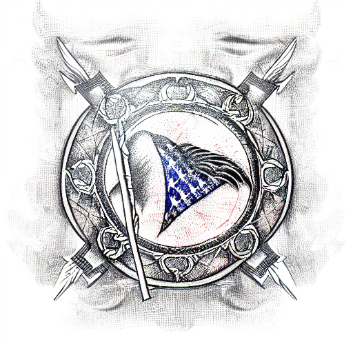 Roman empire flag tattoo design idea