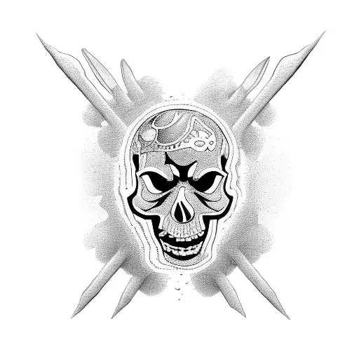 Mac miller with skulls  tattoo design idea