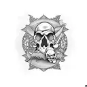 Mac miller with skulls  tattoo design idea