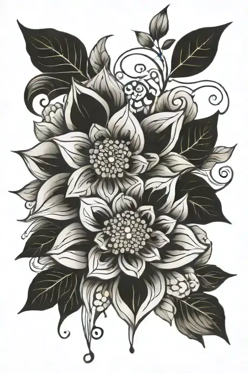 fill More space around floral and mandala design tattoo design idea