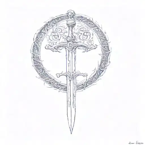 the sword of the lord of the rings tattoo design idea