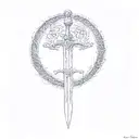 the sword of the lord of the rings tattoo design idea