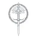 the sword of the lord of the rings tattoo design idea