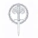 the sword of the lord of the rings tattoo design idea