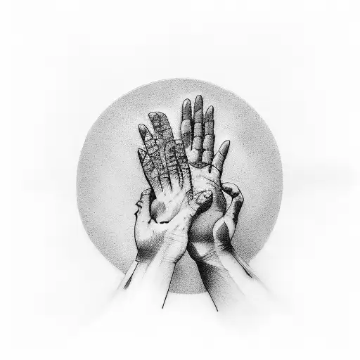 hands reaching out by michelangelo tattoo design idea
