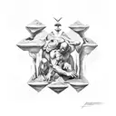 creation of adam by michelangelo tattoo design idea