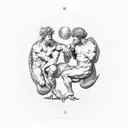 creation of adam by michelangelo with a nature reference tattoo design idea