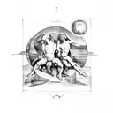 creation of adam by michelangelo with a nature reference tattoo design idea