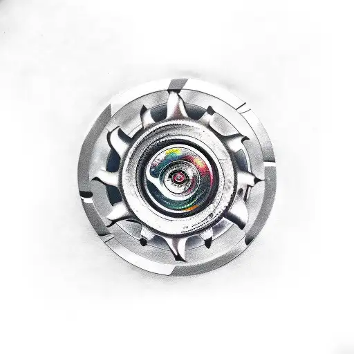 A metal band logo fused with a bike cog tattoo design idea