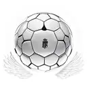A soccer ball with wings and a crown, representing the client's love for futbol and their desire to be the king of the game tattoo design idea