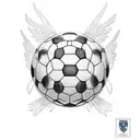 A soccer ball with wings and a crown, representing the client's love for futbol and their desire to be the king of the game tattoo design idea