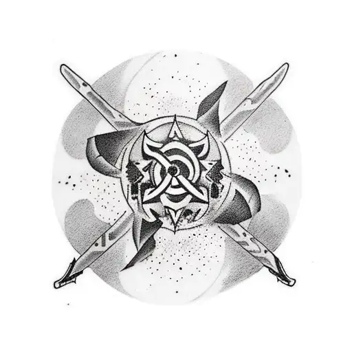 A tattoo of the Bring Me the Horizon band logo combined with Call of Duty: Zombies elements tattoo design idea