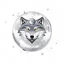 A wolf with a globe as its body, symbolizing the client's love for both travel and wolves tattoo design idea