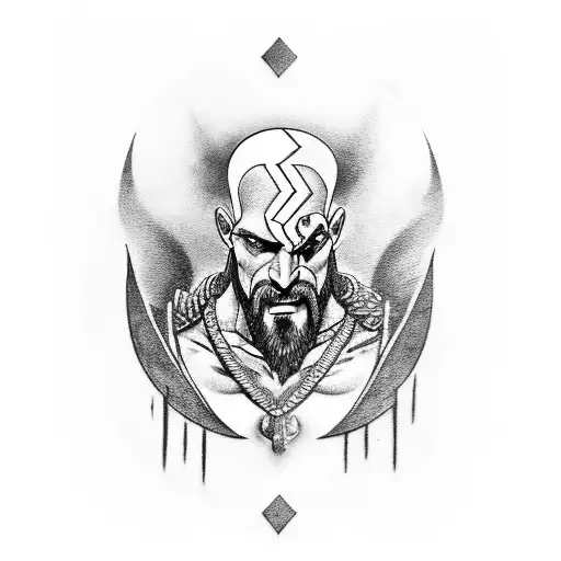 kratos from god of war tattoo design idea
