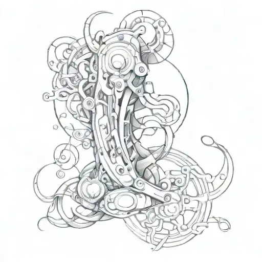 bio mechanical tattoo on the back tattoo design idea