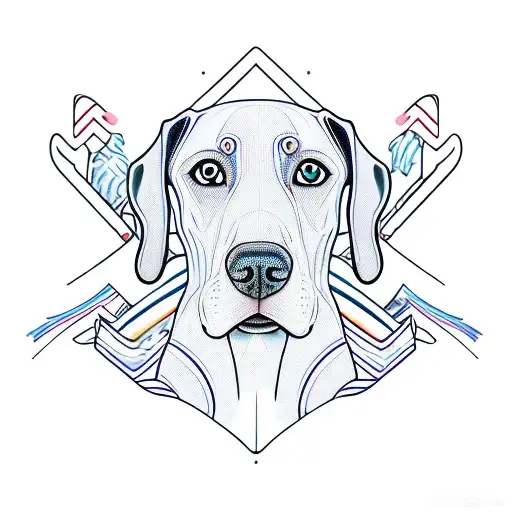 Weimaraner with 3-stripe nose scratch tattoo design idea