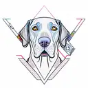 Weimaraner with 3-stripe nose scratch tattoo design idea