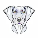 Weimaraner with 3-stripe nose scratch tattoo design idea