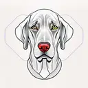 Weimaraner with 3-stripe nose scratch tattoo design idea