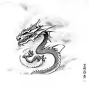 dragon with clouds tattoo design idea