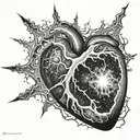 a heart in a supernova tattoo design idea