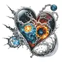 a heart in a supernova tattoo design idea